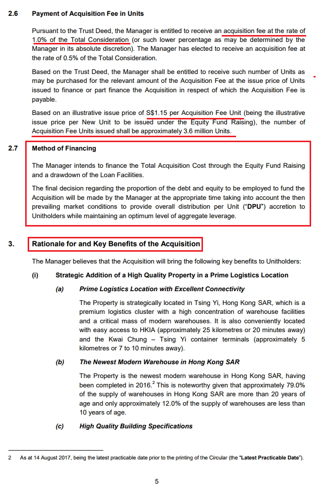Tsing Yi financing methods and rationale
